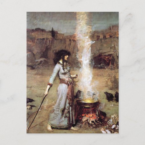 John William Waterhouse The Magic Circle Postcard