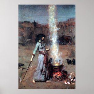 John William Waterhouse The Magic Circle Poster