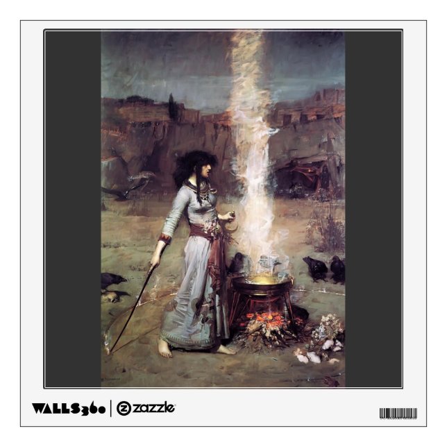 John William Waterhouse- The Magic Circle Wall Sticker (Front)