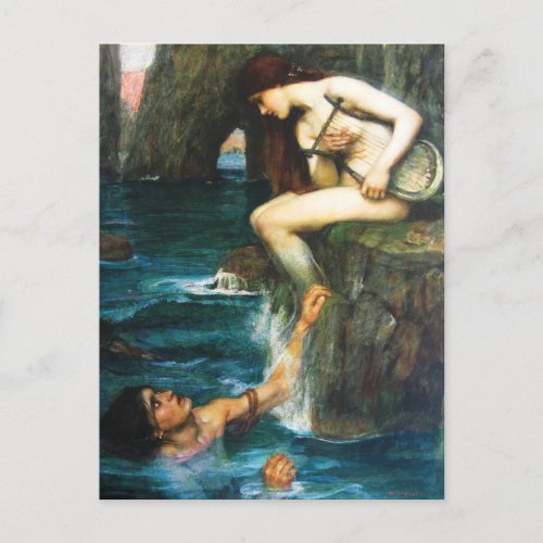 John William Waterhouse The Siren Postcard
