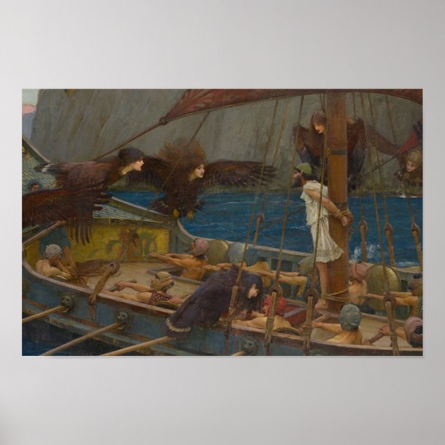 John William Waterhouse - Ulysses and the Sirens Poster (Front)