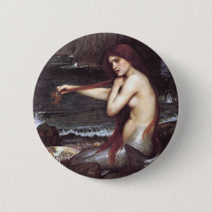 John Wm. Waterhouse Mermaid Pinback Button