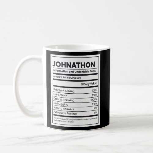 Johnathon Nutrition Information Problem Solving Ha Coffee Mug