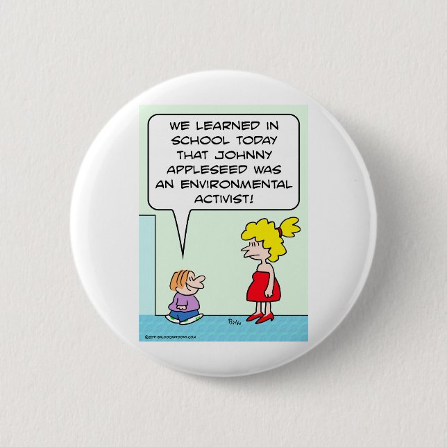 johnny appleseed environmental activist button (Front)