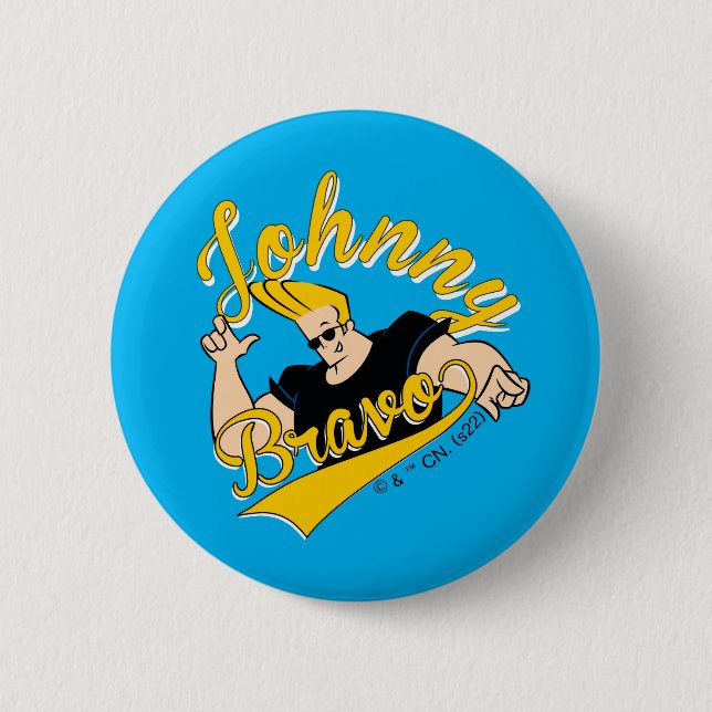 Johnny Bravo Athletic Graphic Button (Front)