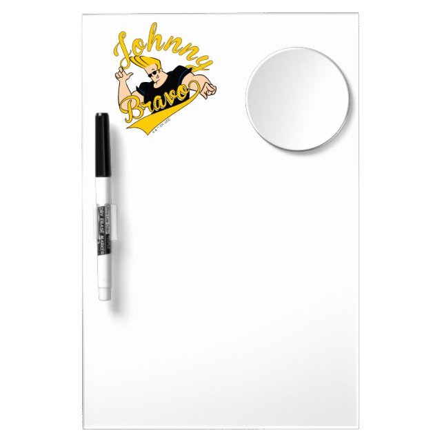 Johnny Bravo Athletic Graphic Dry Erase Board With Mirror (Front)