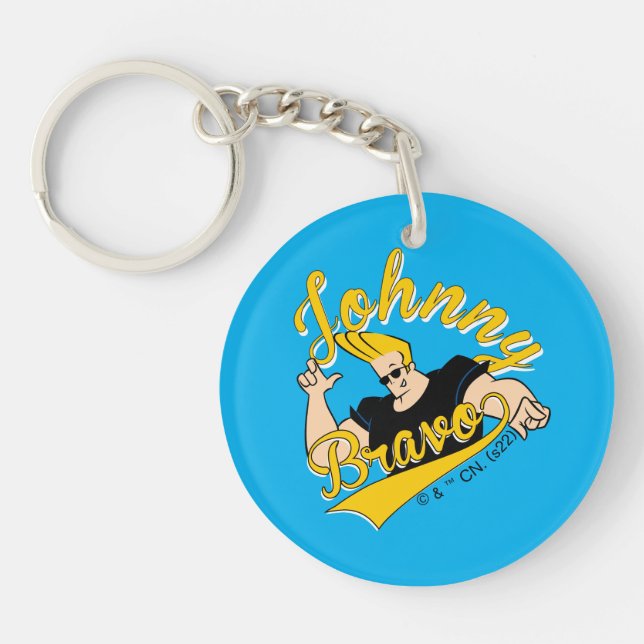 Johnny Bravo Athletic Graphic Keychain (Front)