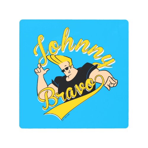 Johnny Bravo Athletic Graphic Metal Print