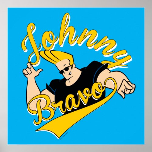Johnny Bravo Athletic Graphic Poster