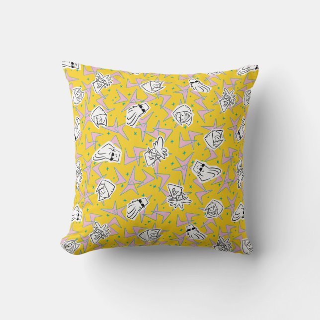 Johnny Bravo Characters Pattern Throw Pillow (Front)
