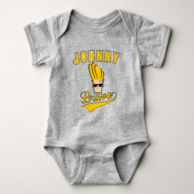 Johnny Bravo Collegiate Graphic Baby Bodysuit (Front)