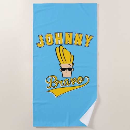 Johnny Bravo Collegiate Graphic Beach Towel