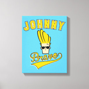 Johnny Bravo Collegiate Graphic Canvas Print