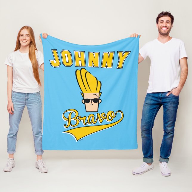 Johnny Bravo Collegiate Graphic Fleece Blanket (In Situ)