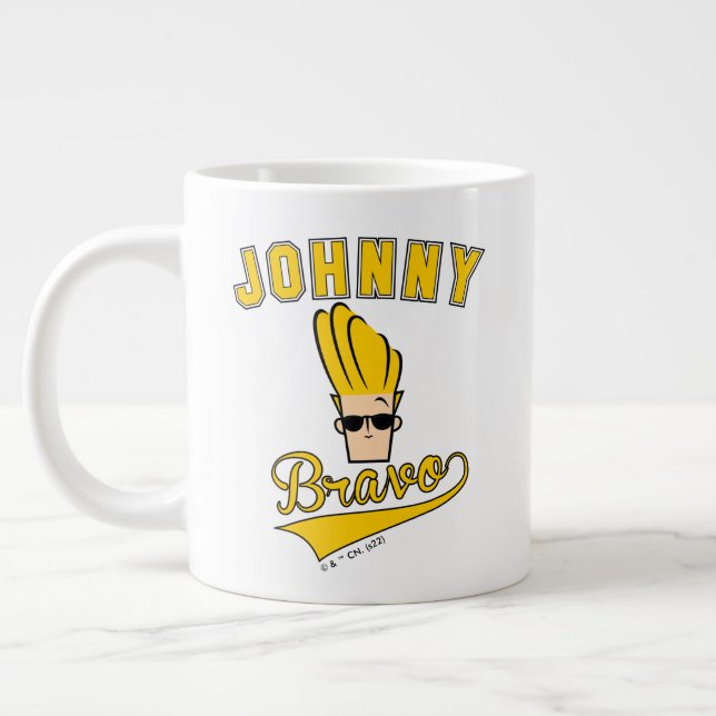 Johnny Bravo Collegiate Graphic Giant Coffee Mug (Left)