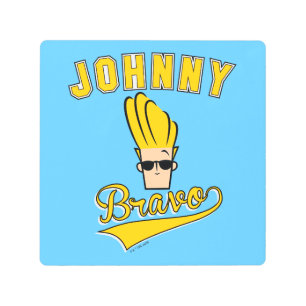 Johnny Bravo Collegiate Graphic Metal Print