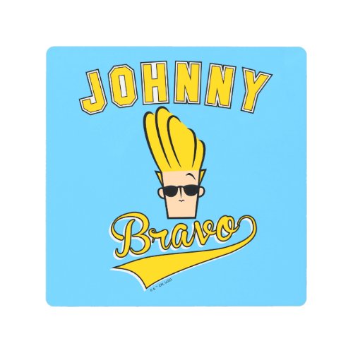 Johnny Bravo Collegiate Graphic Metal Print