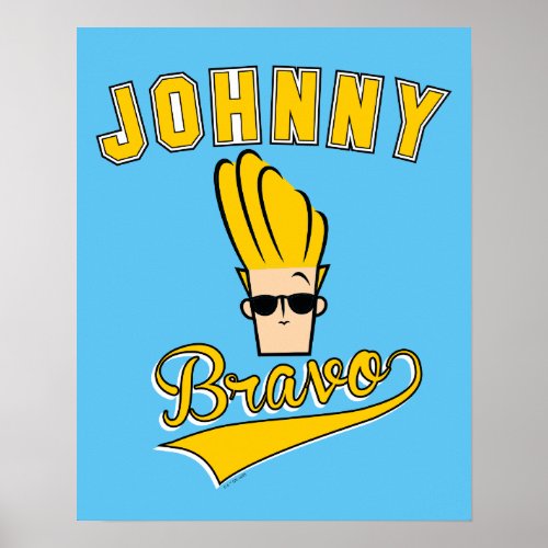 Johnny Bravo Collegiate Graphic Poster