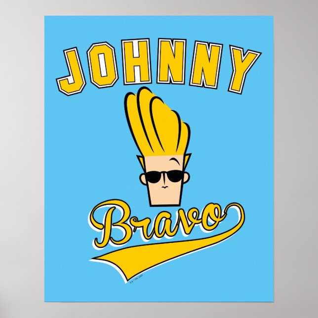 Johnny Bravo Collegiate Graphic Poster (Front)