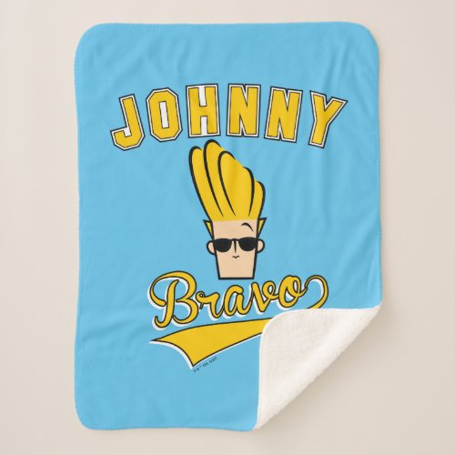 Johnny Bravo Collegiate Graphic Sherpa Blanket