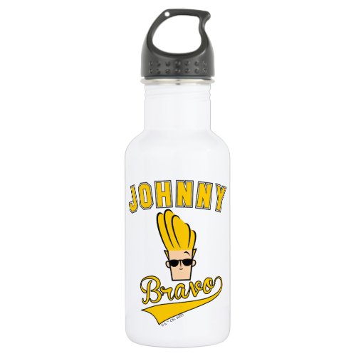Johnny Bravo Collegiate Graphic Stainless Steel Water Bottle