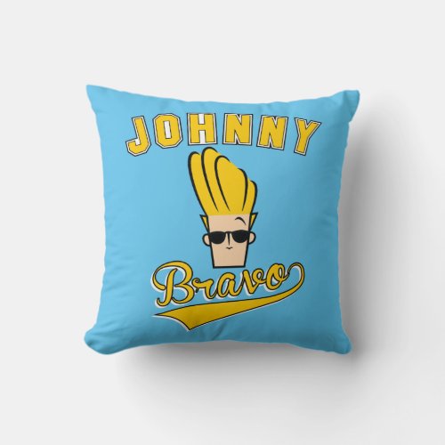 Johnny Bravo Collegiate Graphic Throw Pillow