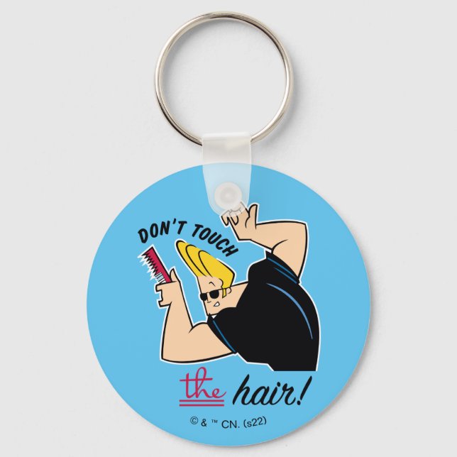 Johnny Bravo Comb - Don't Touch The Hair! Keychain (Front)