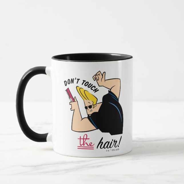 Johnny Bravo Comb - Don't Touch The Hair! Mug (Left)