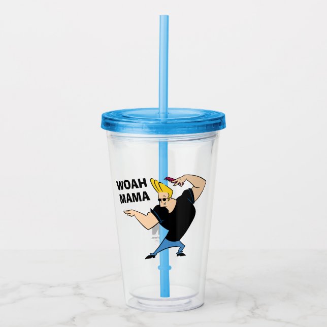 Johnny Bravo Combing Hair Acrylic Tumbler (Front)