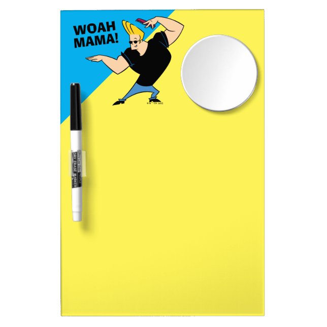Johnny Bravo Combing Hair Dry Erase Board With Mirror (Front)