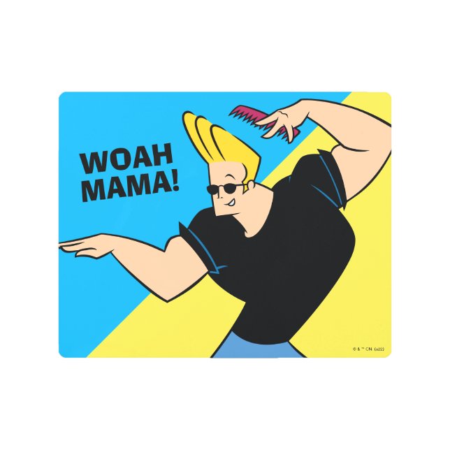 Johnny Bravo Combing Hair Metal Print (Front)