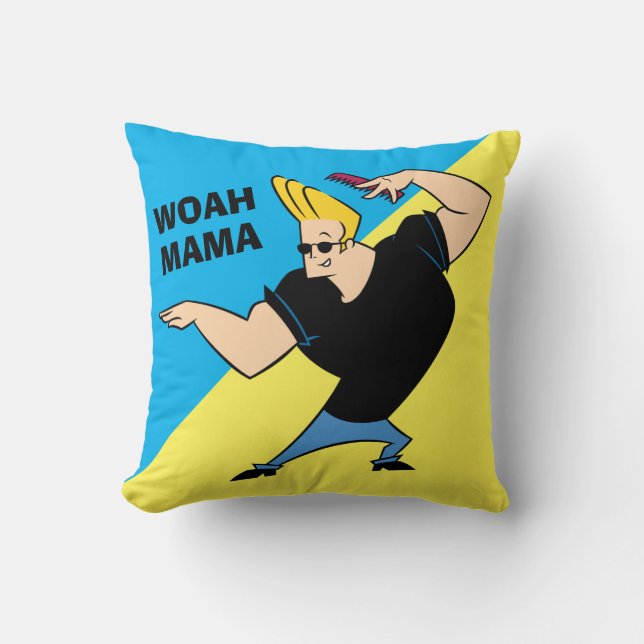 Johnny Bravo Combing Hair Throw Pillow (Front)