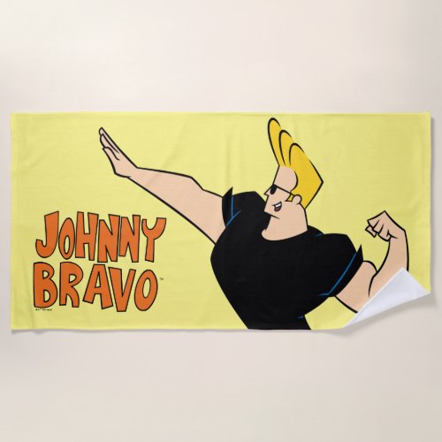 Johnny Bravo Flexing Beach Towel