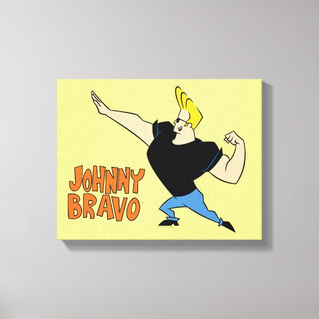 Johnny Bravo Flexing Canvas Print (Front)
