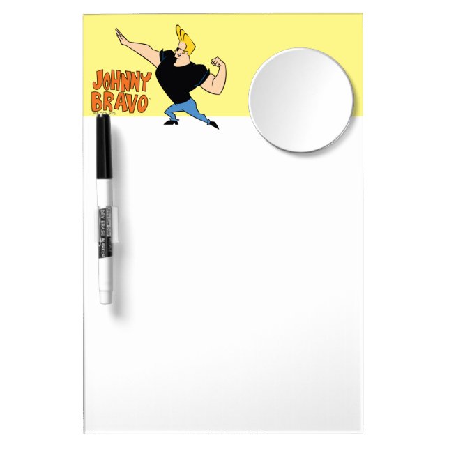 Johnny Bravo Flexing Dry Erase Board With Mirror (Front)