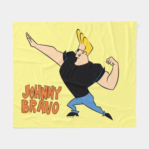 Johnny Bravo Flexing Fleece Blanket