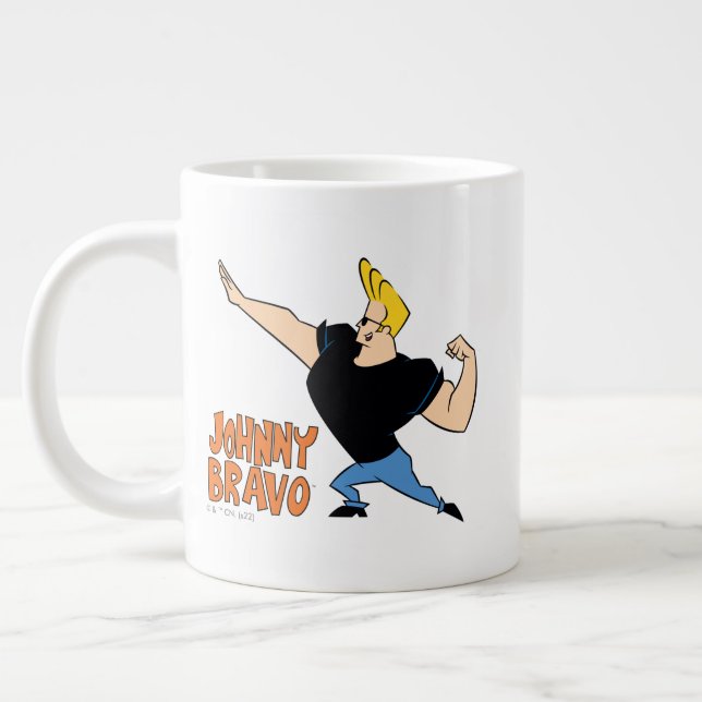 Johnny Bravo Flexing Giant Coffee Mug (Left)