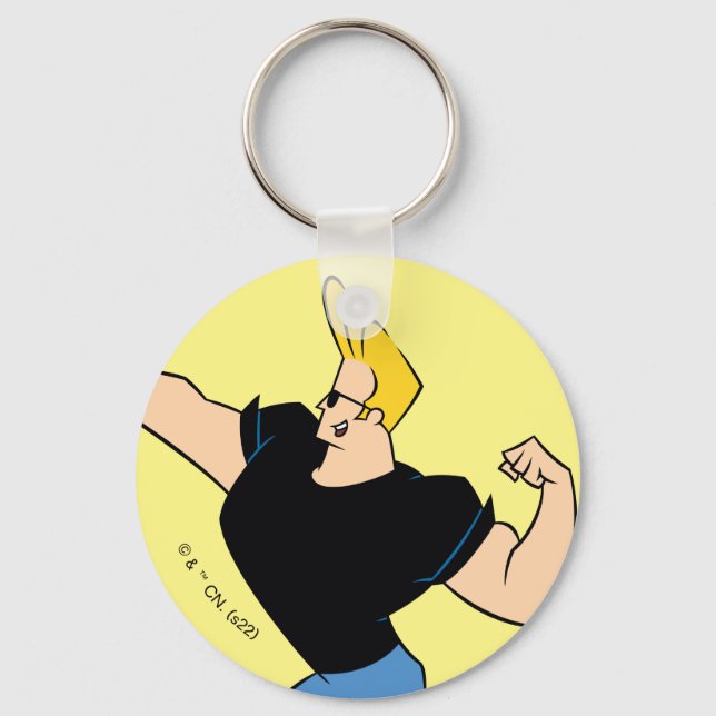 Johnny Bravo Flexing Keychain (Front)