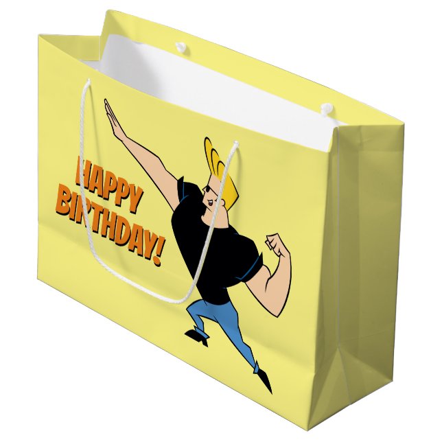 Johnny Bravo Flexing Large Gift Bag (Front Angled)