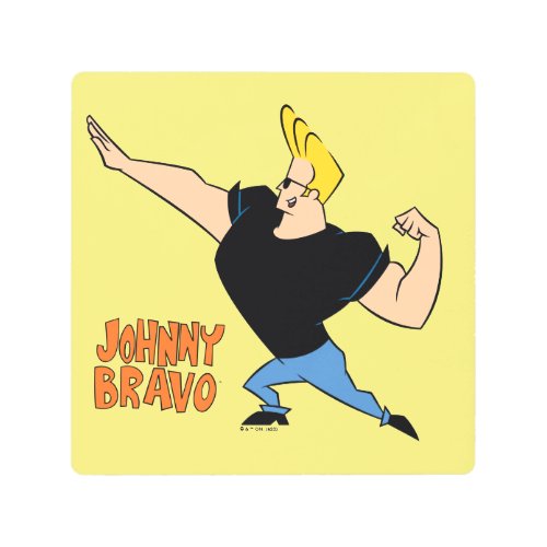 Johnny Bravo Flexing Metal Print