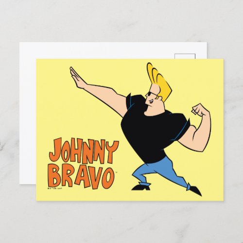 Johnny Bravo Flexing Postcard