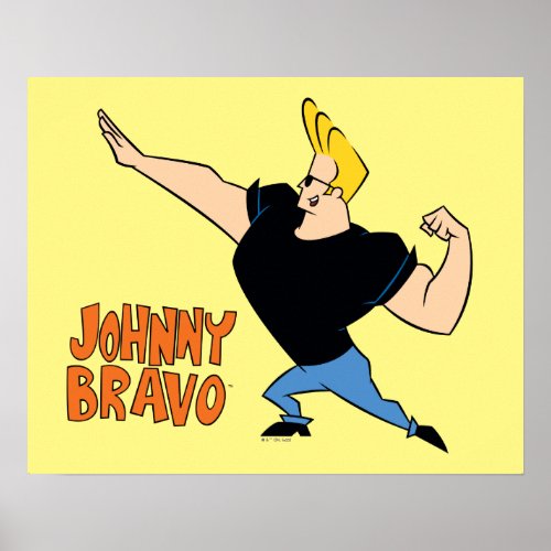 Johnny Bravo Flexing Poster