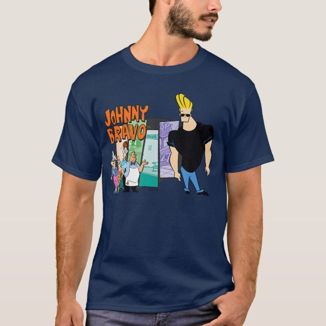 Johnny Bravo Friends funny T-Shirt (Front)
