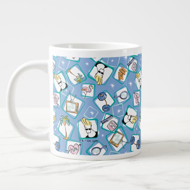 Johnny Bravo Icon Pattern Giant Coffee Mug (Left)