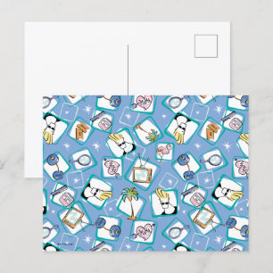 Johnny Bravo Icon Pattern Postcard