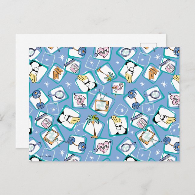 Johnny Bravo Icon Pattern Postcard (Front/Back)
