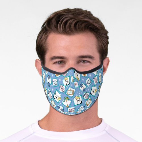 Johnny Bravo Icon Pattern Premium Face Mask