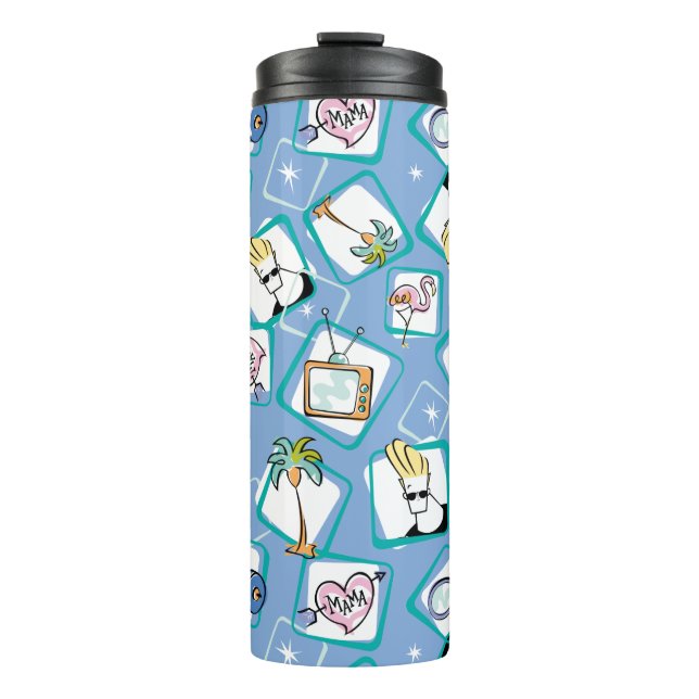 Johnny Bravo Icon Pattern Thermal Tumbler (Front)