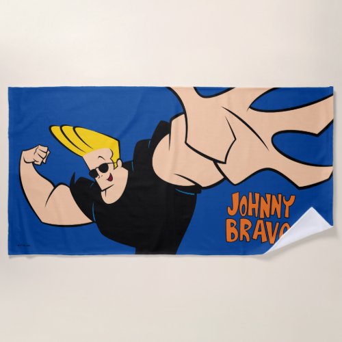 Johnny Bravo Iconic Pose Beach Towel