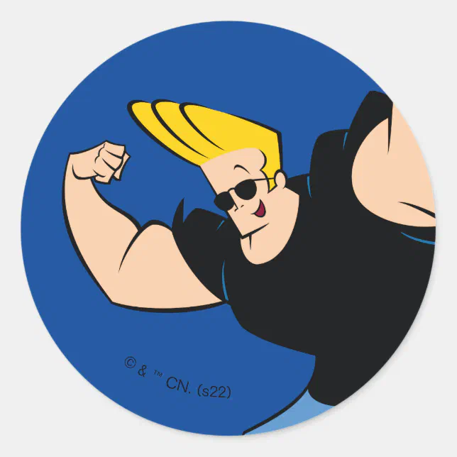 Johnny Bravo Iconic Pose Classic Round Sticker Zazzle